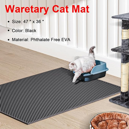 Cat Litter Box Mat: 47"x 36" Waterproof Kitty Cat Litter Trapping Mat, - Image 2
