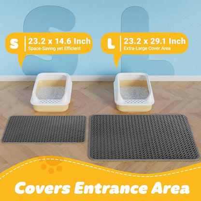 Cat Litter Mat - 23.2'' x 14.6'' Small Litter Trapping Mat, Waterproof - Image 2