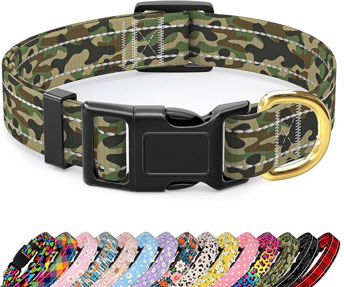 MOODEL Reflective Dog Collar for Small Dogs Cats, Cute Camouflage Adjustable by TMOODEL