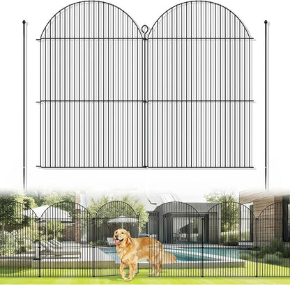 10Pcs No Dig Garden Fence, 32in/24ft Rustproof Metal Dog Fence Outdoor by Tivray