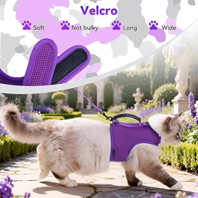 Cat Harness and Leash for Walking Escape Proof Breathable Mesh Fabric, Extra - Image 5