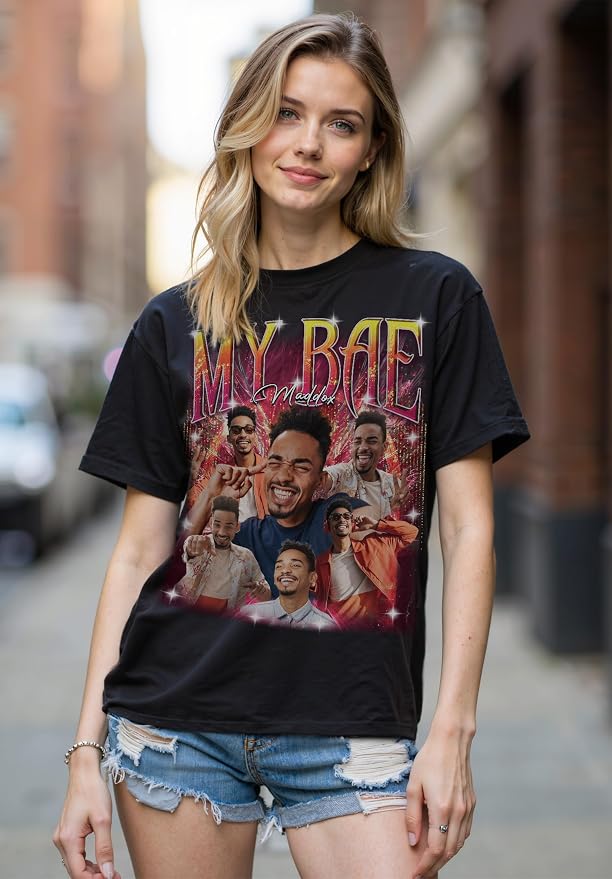 Custom Bootleg Rap Shirt with Photo Text, Vintage Custom Picture Shirt - Image 2