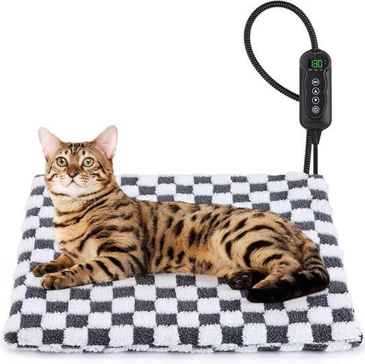 MIXJOY Heated Cat Bed, 11 Adjustable Temperature Cat Heating Pad Indoor by MIXJOY