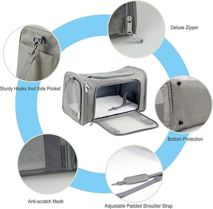 Soft Sided Carrier for Small Medium Cats Dogs, TSA Airline Approved Collapsible - Image 6