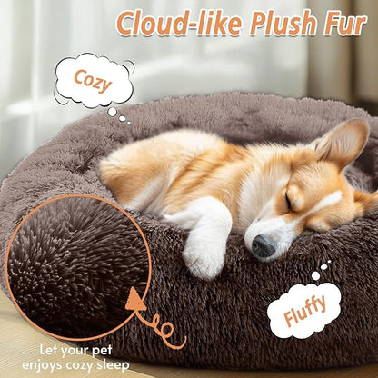 JOLLYVOGUE Calming Dog Bed Medium Size Dog, Anti-Anxiety Donut Medium Pet Bed - Image 2