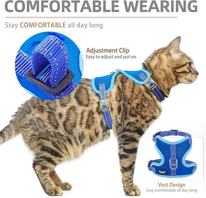 PUPTECK Cat Harness and Leash Set Escape Proof, Reflective Adjustable Soft Mesh - Image 4
