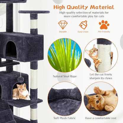 Sweetcrispy 54-Inch Cat Tree Tower – Multi-Level - Image 2