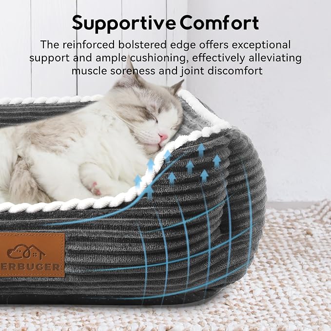 Cat Dog Bed for Pets, Rectangle Pet Bed Gift for Puppy and Kitten, Machine - Image 2