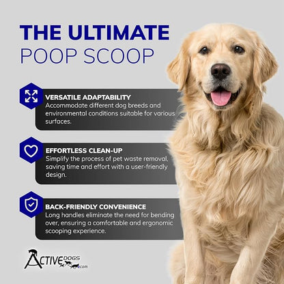 ActiveDogs Pooper Scooper for Large Dogs – Heavy-Duty Dog Pooper Scooper for - Image 3