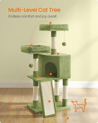 Feandrea Cat Tree, 45.3-Inch Cat Tower, Plush Condo - Image 4