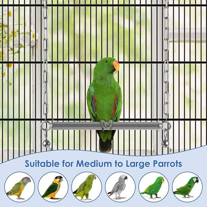 Stainless Steel Large Bird Swing, Hanging Heavy Duty Parrot Swings Perches - Image 7