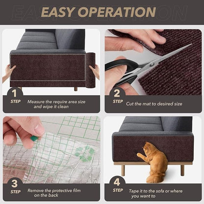 78.7"X15.8" Cat Scratching Mat, Self-Adhesive Cat Scratch Carpet, DIY Cats - Image 6