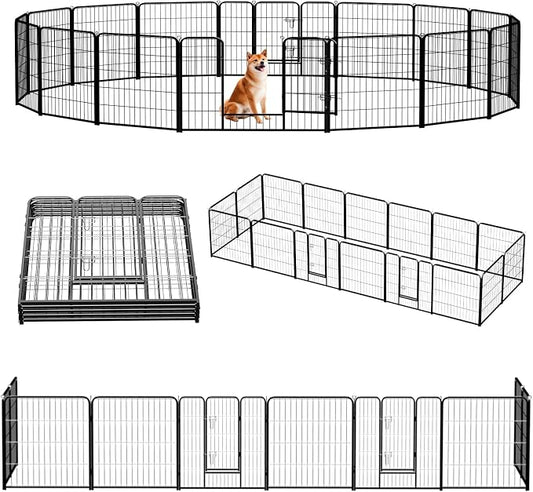 NEWBULIG Dog Playpen 16 Panels 32" Height Foldable Heavy Duty Metal Dog by NEWBULIG