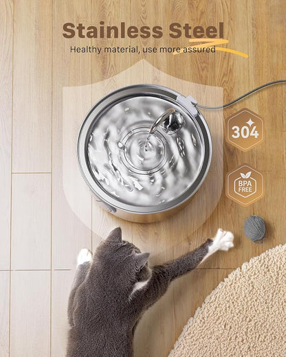 Stainless Steel Pet Water Fountain: 108oz/3.2L Cat Fountains - Image 4