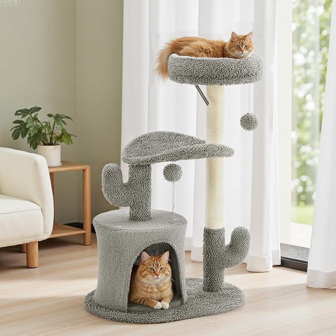 Sweetcrispy 33" Cat Tree Tower for Indoor Cats, Small Cat Scratching Post - Image 6