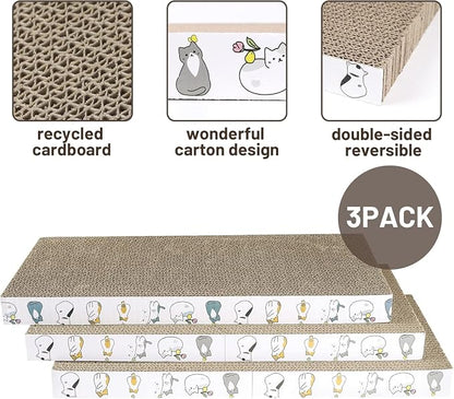PatiencET Cardboard Cat Scratcher Pads, Catnip Included, - Image 2