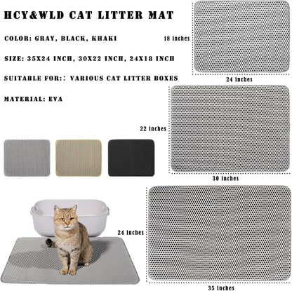 HCY&WLD Cat Litter Mat, 45x26/35x24/30x22/24x18 Inch Double Layer Cat Litter - Image 7