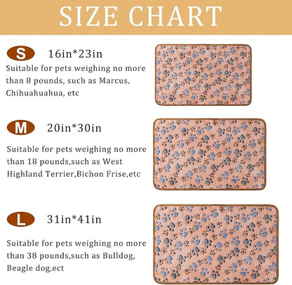 1 Pack 3 Blankets Super Soft Fluffy Premium Fleece Pet Blanket Flannel Paw - Image 3