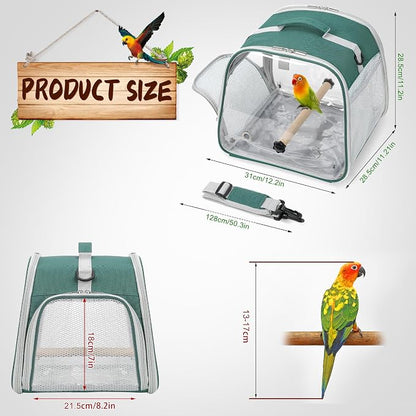 Suertree Small Bird Carrier, Large Window Travel Cage - Image 6