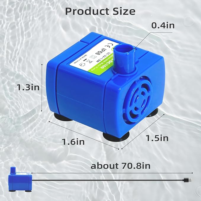 IP68 DR-DC160 Submersible Water Pump Cat Water Fountain Pump - Image 6