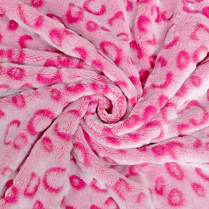 Bnuitland Pink Leopard Print Flannel Throw Blanket, 300 GSM Double Sided Fuzzy - Image 5