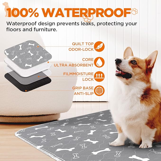 Reusable Puppy Pads, Super Absorbent Leakproof Dog Training Pads, Non-Slip - Image 2