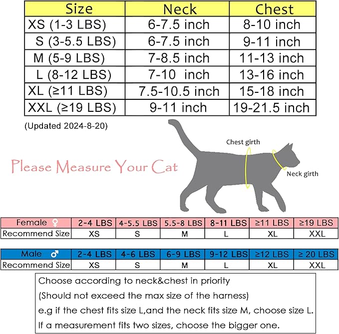 Cat Harness and Leash for Walking Escape Proof Breathable Mesh Fabric, - Image 2