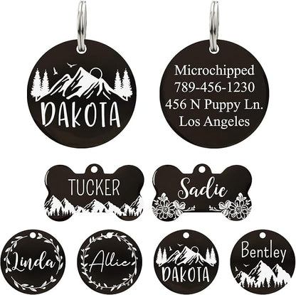 Ultra Joys Stainless Steel Pet ID Tag Dog Name Tags Personalized Front and Back by UltraJoys