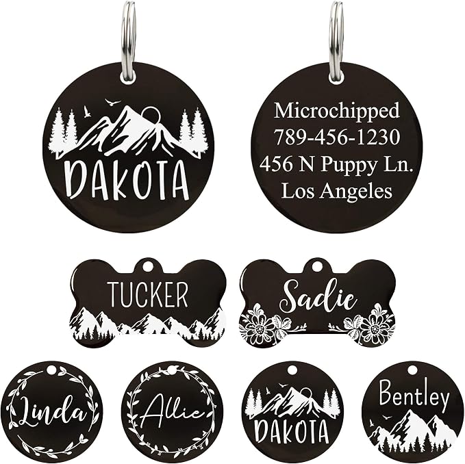 Ultra Joys Stainless Steel Pet ID Tag Dog Name Tags Personalized Front & Back by UltraJoys