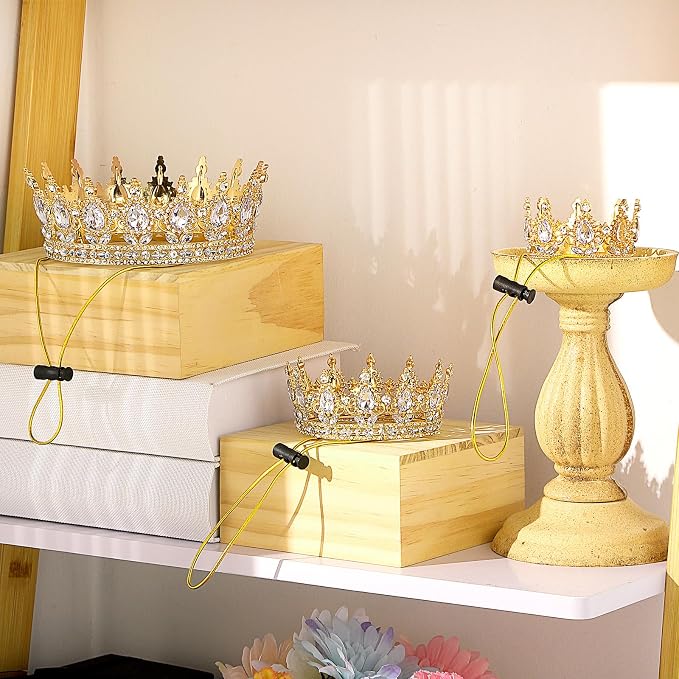 Abbylike Pet Rhinestone King Crown, Queen Crown - Image 4