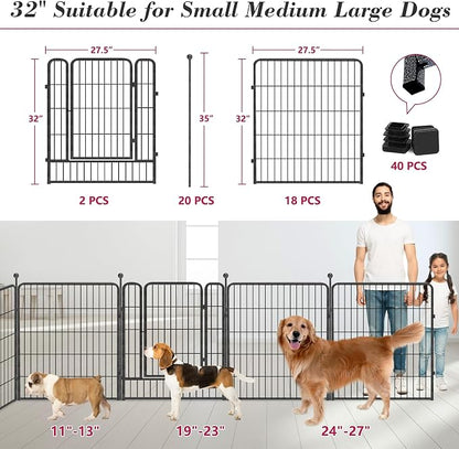 Dog Playpen 32 inch 20 Panels Indoor Outdoor Dog Pen - Image 3