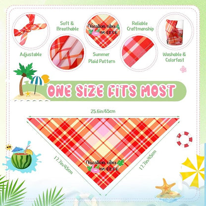Sweetude 100 Pcs Summer Plaid Dog Bandana Bulk - Image 4