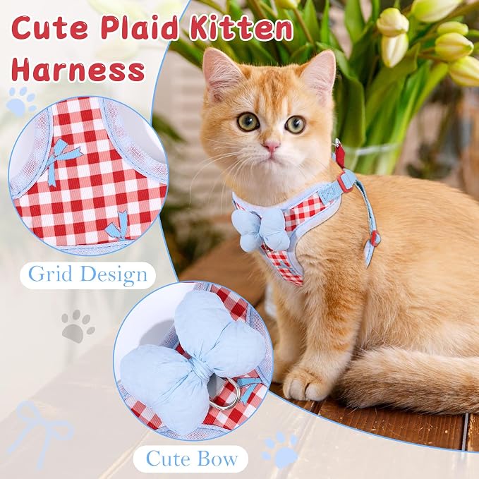 Cat Vest Harness and Leash Set for Walking Escape Proof, Adjustable Kitten - Image 4