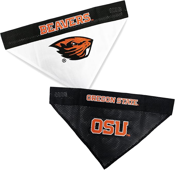 Pets First Collegiate Pet Accessories, Reversible Bandana, Oregon State Beavers by PETSFIRST