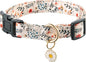 Cute Dog Collar Beige Flower Pattern by Raisingwell