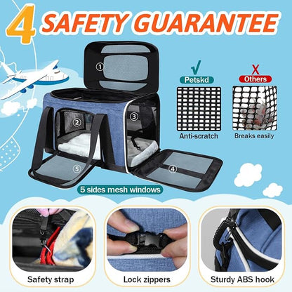 Petskd Top-Expandable Pet Carrier 18x11x11 Inches Delta American United Airline - Image 5