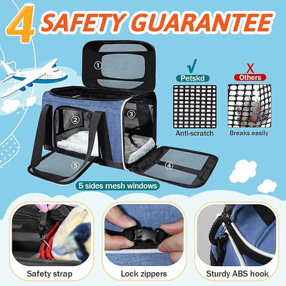 Petskd Top-Expandable Pet Carrier 17x12x8.5 Inches JetBlue Allegiant Spirit - Image 5
