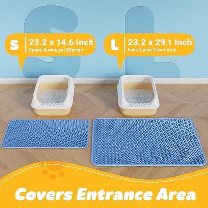 Cat Litter Mat - 23.2'' x 14.6'' Small Litter Trapping Mat, Waterproof - Image 2