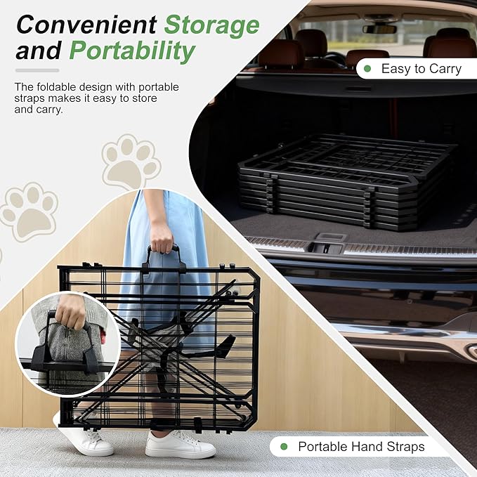 Dog Playpen for Indoor & Outdoor, 24 inch 6 Panels Metal Puppy Playpen for - Image 4
