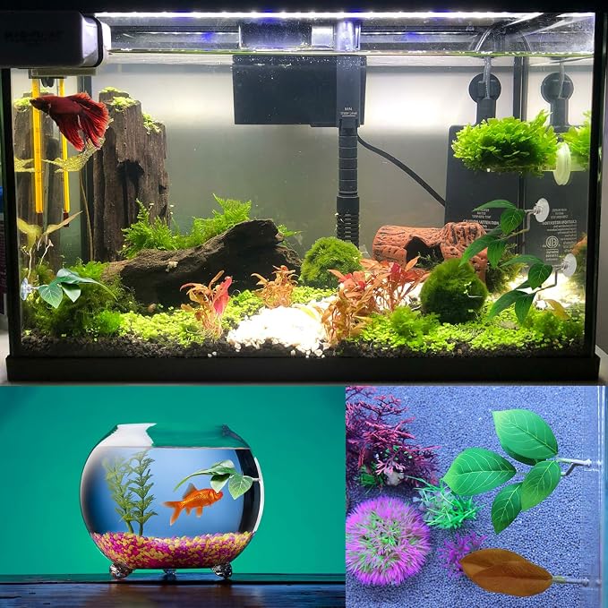 Fish Leaf Pad Fish Tank Accessories Aquarium Décor Simulating 2 pcs Adjustable - Image 6