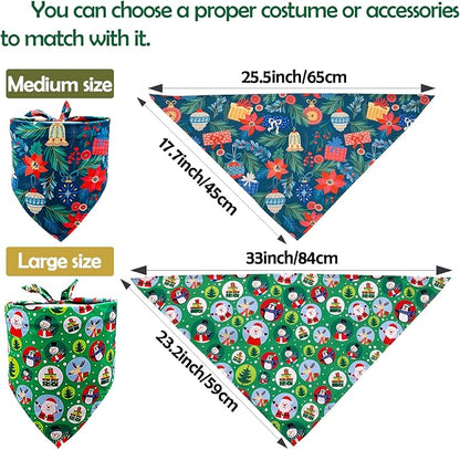 30 Pack Christmas Happy New Year Dog Bandanas Bulk 33 Inch Large Dog Bandanas - Image 2