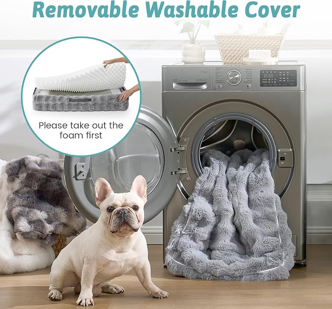 Orthopedic Dog Bed for Medium Small Size Dog, Soft and Warm Faux Fur Sofa for - Image 5
