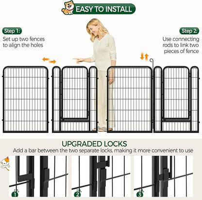 Yaheetech Dog Playpen Outdoor, 40 inch 6 Panels Dog Pen Indoor Heavy Duty Puppy - Image 6