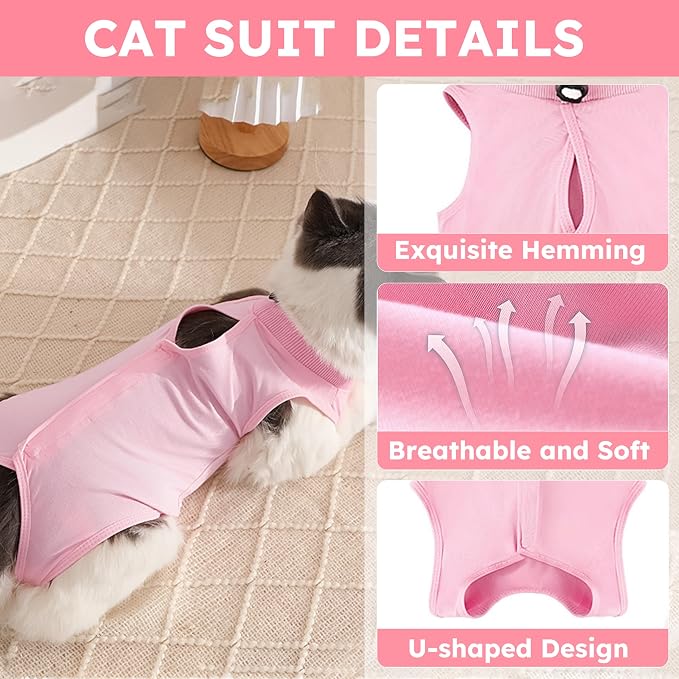 Cat Recovery Suit, Breathable Cat Surgery Recovery Suit Female, Cat Onesie - Image 6