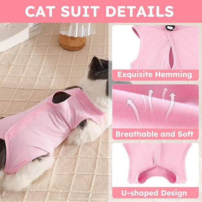 Cat Recovery Suit, Breathable Cat Surgery Recovery Suit Female, Cat Onesie - Image 6