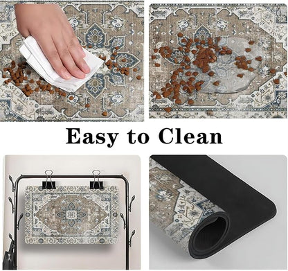 Dog Food Mats for Floors, Absorbent and Quick-Drying Pet Cat Food Mat, - Image 4
