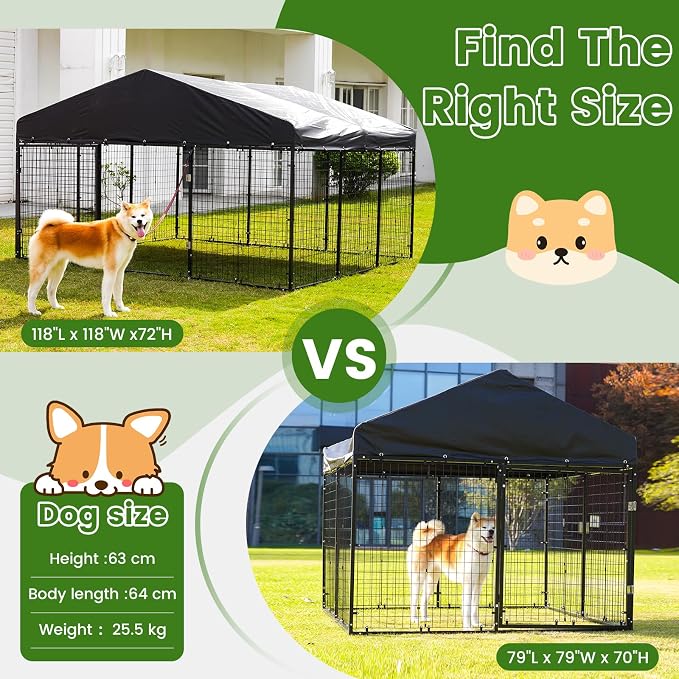 Large Outdoor Dog Enclosure, Heavy Duty Dog Cage - Image 3