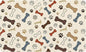 Dog Feeding Mat 20 x 12 Inch, Neutral Paw Bone Woof Dog Placemat Absorbent by Romart