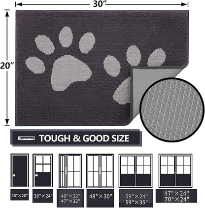 Buganda Dog Door Mat for Muddy Paws, Absorbent Dirt Trapper Washable Indoor - Image 2
