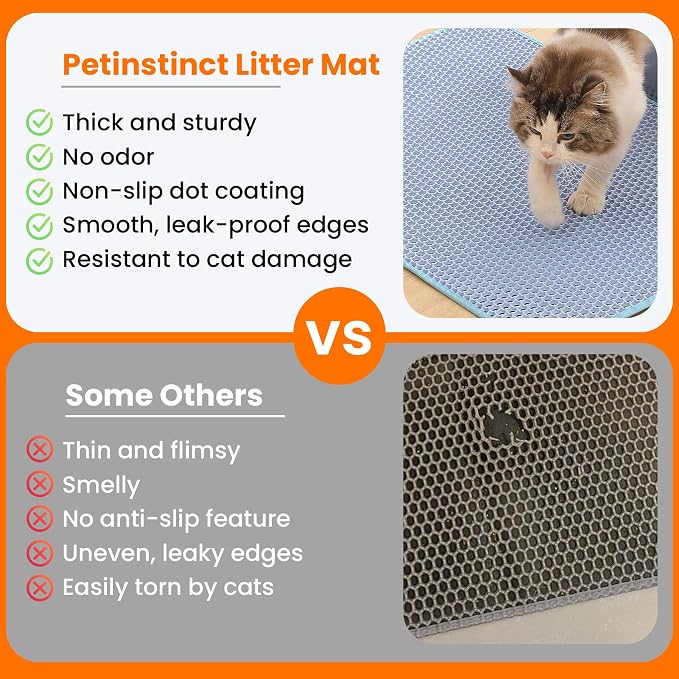 Cat Litter Mat, 24x18 Inches Large Double Layer Honeycomb Cat Litter Trapping - Image 3